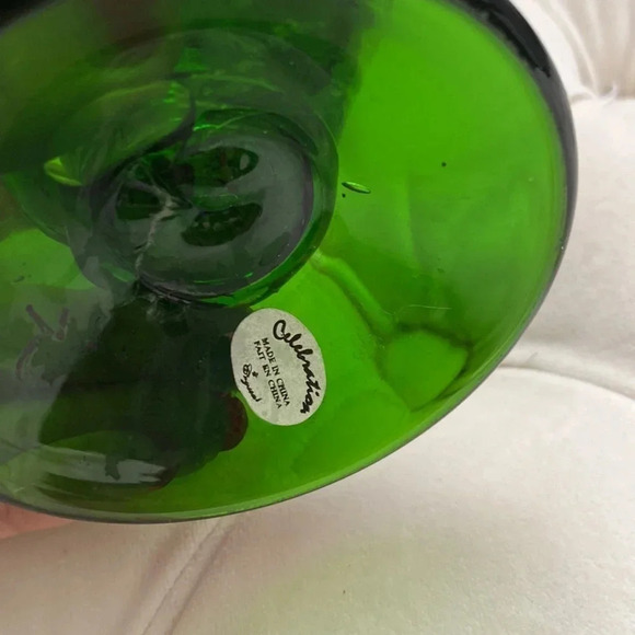 Handmade Blown Glass Flower Bud Vase red flower And Stems 10" Tall - Picture 5 of 5